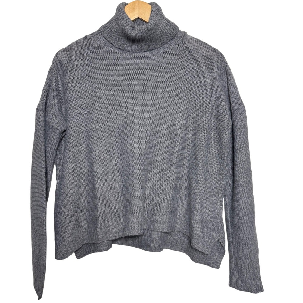 ZARA Womens Sweater Medium Knit Turtleneck Gray Long Sleeve‎ Casual